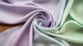 Soft Fabric Gently Folded With Lilac, Blue and Light Green Colors Royalty Free Stock Photo