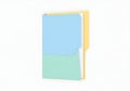 Pastel Colored File Folder with Documents Inside on White Background Royalty Free Stock Photo