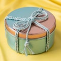 Pastel-colored gift box with string bow Royalty Free Stock Photo