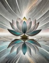 Pastel colored grey blue and white lotus flower graphic Royalty Free Stock Photo