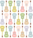 Pastel colored guitars