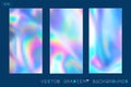 Pastel colored holographic vector backgrounds