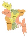 Divisions Map of Bangladesh