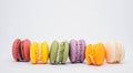 Pastel colored macarons isolated on white background Royalty Free Stock Photo