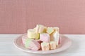 Pastel colored marshmallows