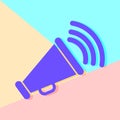 pastel colored minimal megaphone icon on modern background