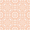 Pastel Colored Monochrome Coral Tie Dye Shibori Kaleidoscope Mirrored Square Tile Background Vector Seamless Pattern