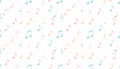 Pastel-colored musical notes scattered on a white background for Royalty Free Stock Photo