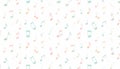 Pastel-colored musical notes scattered on a white background for Royalty Free Stock Photo