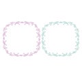 Pastel Colored Ornamental Wedding Frames Set