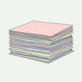 Of pastel colored paper sheets with subtly wavy edges on a light Royalty Free Stock Photo