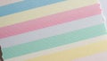 Pastel colored paper strips arranged in parallel horizontal lines Royalty Free Stock Photo