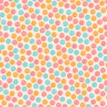 Pastel colored pink chaotic striped dots and spots abstract seamless pattern, vector Royalty Free Stock Photo