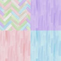 Pastel colored realistic wooden floor parquet seamless patterns set, vector