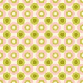 Pastel Colored 70s Retro Optical Geo Circles Vector Seamless Pattern Royalty Free Stock Photo