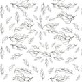 Pastel-colored seamless feather pattern. Seamless background with feathers of bird. Royalty Free Stock Photo