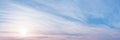 Pastel colored sky at sunset panoramic Royalty Free Stock Photo