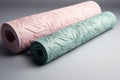 pastel-colored yoga mat with zenlike design