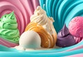 pastel colors butter cream and ice cream texture, background Royalty Free Stock Photo