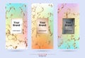 Pastel colors and gold packaging product design label and stickers templates Royalty Free Stock Photo