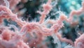 Pastel Colors Illustrate the Intricate Process of Cellulose Breakdown by Enzymes; Soft Delicate Royalty Free Stock Photo
