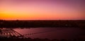 Pastel colors of Majestic real sky with sun - Panoramic Sunrise Sundown Sunset Sky with colorful clouds. Large panorama Royalty Free Stock Photo