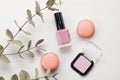 Pastel colors nail polish. Beauty blogger concept