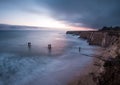 Pastel colors paint the sky at the Davenport pier near Santa Cruz California