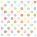 Pastel Colors Polkadot Dots Seamless Pattern Background Vector