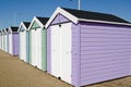 Pastel coloured beach huts Royalty Free Stock Photo