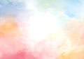 Pastel coloured hand painted watercolour background Royalty Free Stock Photo