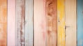 Pastel colourful painted wooden texture background. Light colour palette. Generative AI