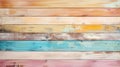 Pastel colourful painted wooden texture background. Light colour palette. Generative AI