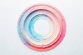 Pastel concentric circles abstract art design featuring textured layers and a central white void. Generative AI Royalty Free Stock Photo