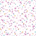 Pastel confetti hearts seamless repeat pattern