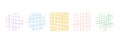 Pastel crack geometric elements. Intersecting lines effect. Decorative elements - square, circle. Grid and mesh pattern