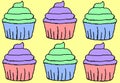 Pastel cupcakes clip art