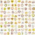 Pastel cut out style floral vector texture. Feminine geometric seamless stylised flower pattern. Hand drawn variegated daisy tulip Royalty Free Stock Photo