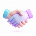 Pastel 3D Render of a Handshake: Business Partnership Concept Royalty Free Stock Photo