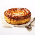 Pastel de nata on white background, Generative AI