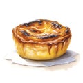 Pastel de nata on white background, Generative AI