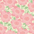 Pastel decorative tender flowers seamless pattern.