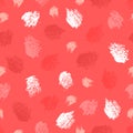 Vector seamless pattern with oil pastel Living Coral strokes and scratches on the coral background. Abstract textured strokes. Royalty Free Stock Photo