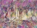 Pastel Dream Plants in Swamp Background Painting