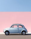 Pastel Dream: Retro Car and Pink Wall