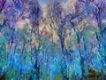 Pastel Dream Trees Background Painting