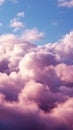 Pastel dreams Cumulus clouds create a tranquil pink purple cloudscape