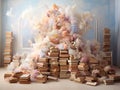 Pastel Dreams: A Room of Books with Pink Fluffy Delights