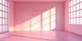 Pastel Dreamscape Interior: A Harmonious Blend of Pink and Blue Hues in a Light-Filled, Modern Space Royalty Free Stock Photo