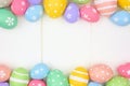 Pastel Easter Egg double border against a white wood background Royalty Free Stock Photo